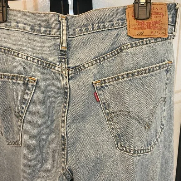 Levi's 505 Straight Fit Men's Jeans 33W x 36L - Picture 5 of 8